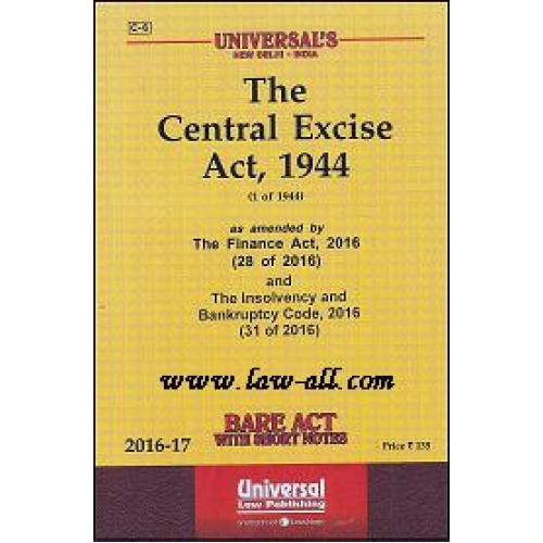 Universal's The Central Excise Act, 1944 Bare Act